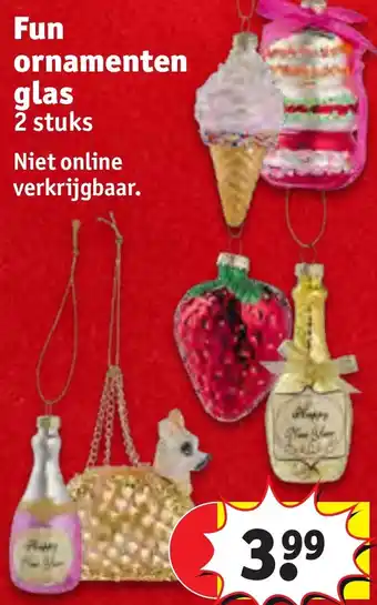 Kruidvat Fun ornamenten glas 2 stuks aanbieding