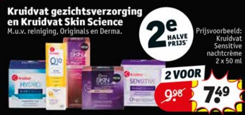 Kruidvat gezichtsverzorging en Kruidvat Skin Science aanbieding bij