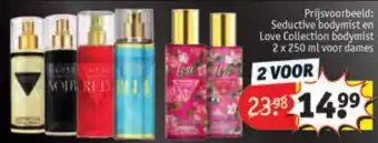 Kruidvat Seductive bodymist en Love Collection bodymist 2 x 250 ml voor dames aanbieding