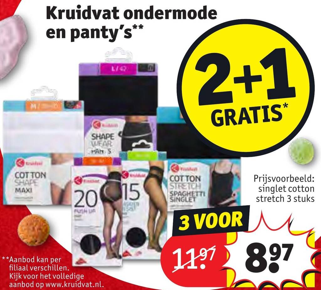 Kruidvat ondermode en panty's aanbieding bij Kruidvat