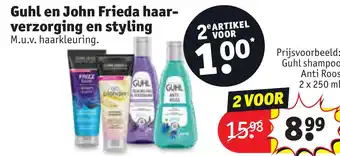 Kruidvat Guhl en John Frieda haarverzorging en styling aanbieding