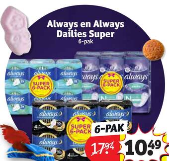 Kruidvat Always en Always Dailies Super aanbieding