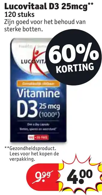 Kruidvat Lucovitaal D3 25mcg 120 stuks aanbieding