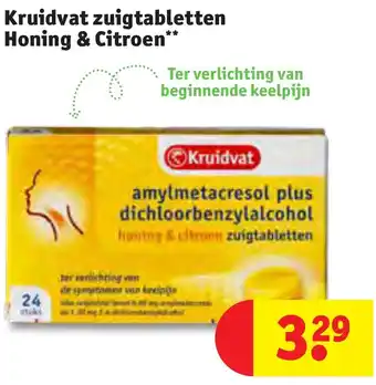 Kruidvat Kruidvat zuigtabletten Honing & Citroen aanbieding