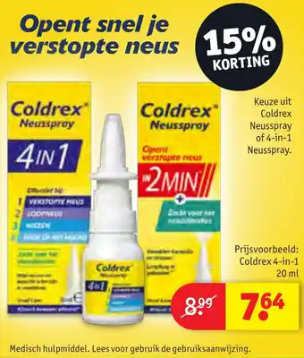 Kruidvat Coldrex Neusspray  Coldrex 4-in-1 20 ml aanbieding