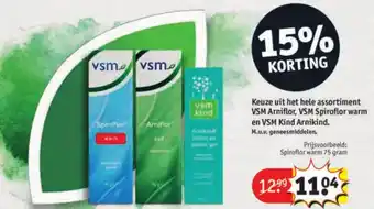 Kruidvat Keuze uit het hele assortiment VSM Arniflor, VSM Spiroflor warm en VSM Kind Arnikind. aanbieding