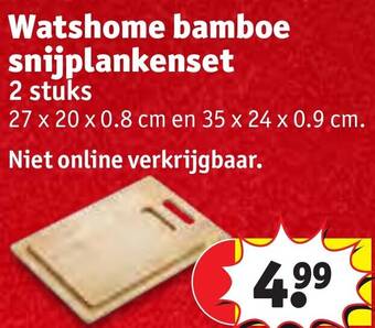 Kruidvat Watshome bamboe snijplankenset aanbieding