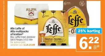 Albert Heijn Alfa multipacks of kratten* aanbieding