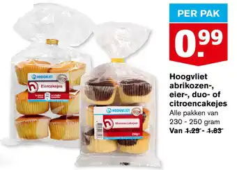 Hoogvliet Hoogvilet abrikozen-eier-, duo- of citroencakejes 230-250g aanbieding