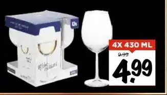 Vomar Voordeelmarkt Glazen 4x 430 ml aanbieding