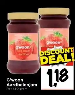 Vomar Voordeelmarkt G'woon aardbeienjam aanbieding