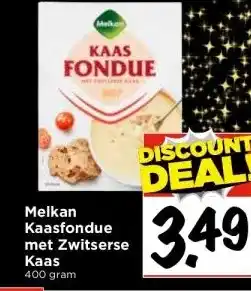 Vomar Voordeelmarkt Melkan kaasfondue met zwitserse kaas aanbieding