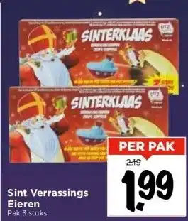 Vomar Voordeelmarkt Sint verrassings eieren pak 3 stuks aanbieding