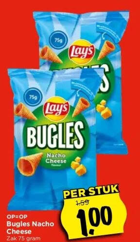 Vomar Bugles nacho cheese aanbieding