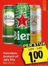 Vomar Heineken, grolsch of alfa pils aanbieding