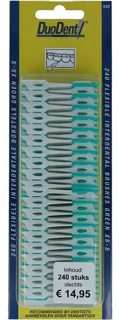De Online Drogist Duodent flexibele interdentale borstels groen xs-s aanbieding