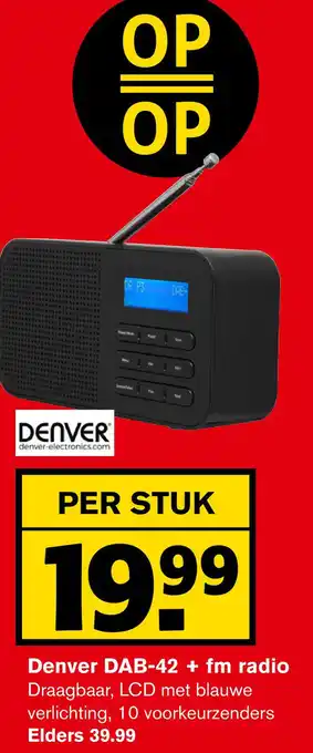 Hoogvliet Denver DAB-42 + fm radio aanbieding