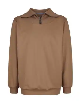 Klingel Sweatshirt met geribde kraag roger kent beige aanbieding