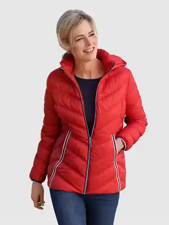 Klingel Gewatteerde jas met fraaie gestreepte details dress in rood aanbieding