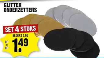 Dirck 3 GLITTER ONDERZETTERS aanbieding