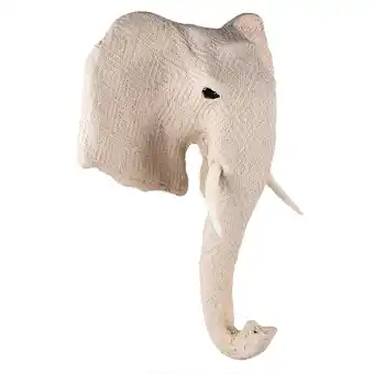 fonQ Clayre & eef wanddecoratie olifant 47 cm beige papier ijzer textiel aanbieding