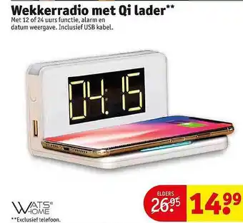 Kruidvat Wekkerradio met Qi lader aanbieding