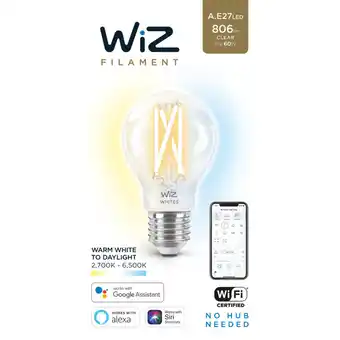 Albert Heijn Wiz Slimme lamp fil warm-koelwit 60w e27 aanbieding