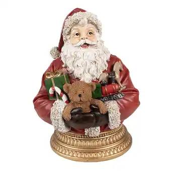 fonQ Clayre & eef kerstdecoratie beeld kerstman 29 cm rood polyresin aanbieding