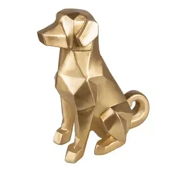 fonQ Clayre & eef beeld hond 24 cm goudkleurig polyresin aanbieding