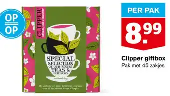 Hoogvliet Clipper giftbox Pak met 45 zakjes aanbieding