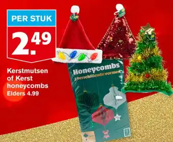 Hoogvliet Kerstmutsen of Kerst honeycombs aanbieding