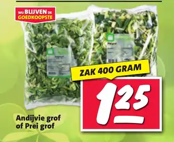 Nettorama Andijvie grof of Prei grof zak 400 gram aanbieding