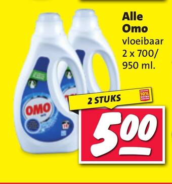 Nettorama Alle Omo vloeibaar 2 x 700/950 ml aanbieding