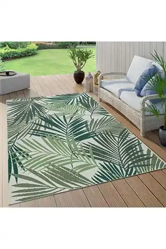 Amazon Buiten vloerkleed tapijt voor binnen en buiten balkon terras keuken tapijt palm jungle patroon bloemen boho groen zwart, maat aanbieding