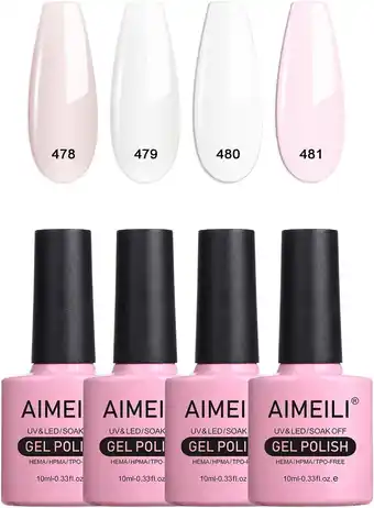 Amazon Aimeili uv gel nagellak set gellak uv kleur gelnagel gel set soak off gel polish van 4 x 10 ml - gift kit 26 aanbieding