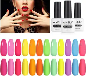 Amazon Aimeili gel nagellak set soak off uv led gel polish van 12 x 8 ml - gift kit 25 aanbieding