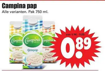 Dirk Campina pap 750ml aanbieding