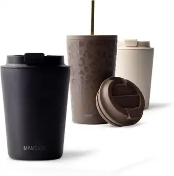 Amazon Mameido thermosbeker 350ml rich black - koffiemok gemaakt van roestvrij staal dubbelwandig geïsoleerd, lekvrij - coffee to go aanbieding