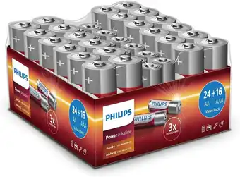 Amazon Philips lr036g40w/10 - alkaline batterijen - 24x aa, 16x aaa - 40 stuks aanbieding