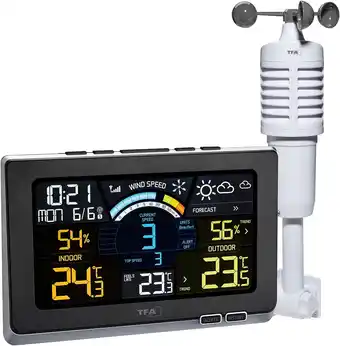 Amazon Tfa dostmann draadloze weerstation spring breeze, 35.1140.01, temperatuur en luchtvochtigheid binnen en buiten, weersverwacht aanbieding