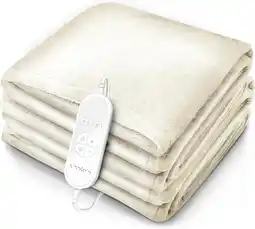 Amazon Sinnlein warmtedeken van pluche 200 x 180 cm crème gecertificeerd door tüv süd gs | elektrische deken met automatische uitsch aanbieding