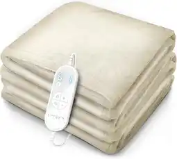 Amazon Sinnlein warmtedeken van pluche 200 x 180 cm crème gecertificeerd door tüv süd gs | elektrische deken met automatische uitsch aanbieding