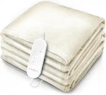 Amazon Sinnlein warmtedeken van pluche 200 x 180 cm crème gecertificeerd door tüv süd gs | elektrische deken met automatische uitsch aanbieding