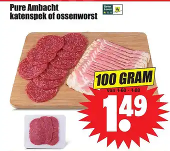 Dirk Pure Ambacht katenspek of ossenworst 100g aanbieding