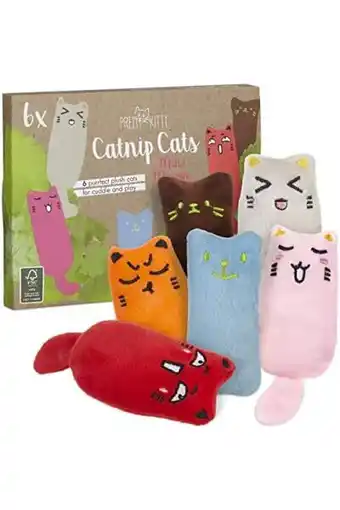 Amazon Pretty kitty minz miezen: premium kattenspeelgoedset van kattenkussen met kattenkruid – 6x kattenkussens voor katten met gedr aanbieding