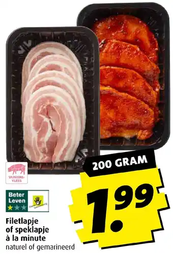 Boni Filetlapje of speklapje à la minute 200g aanbieding