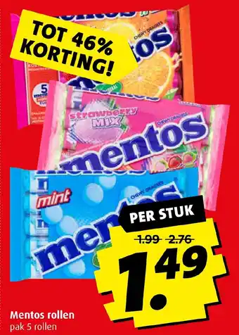 Boni Mentos rollen pak 5 rollen aanbieding