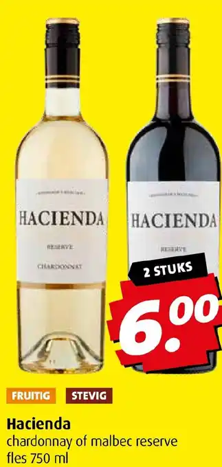 Boni Hacienda chardonnay of malbec reserve fles 750 ml aanbieding