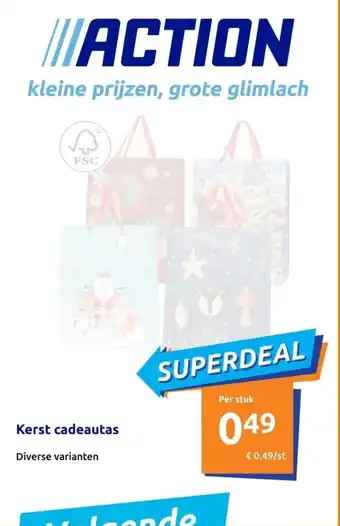 Action Kerst cadeautas aanbieding