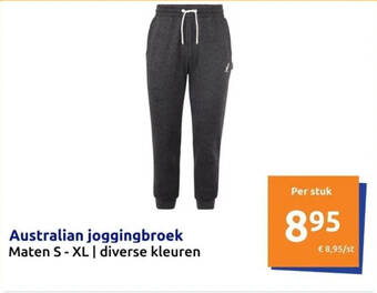 Action Australian joggingbroek Maten S-XL aanbieding